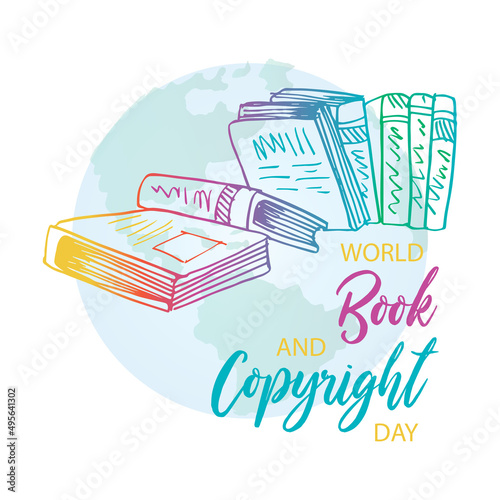 World book and copyright day poster concept. April 23