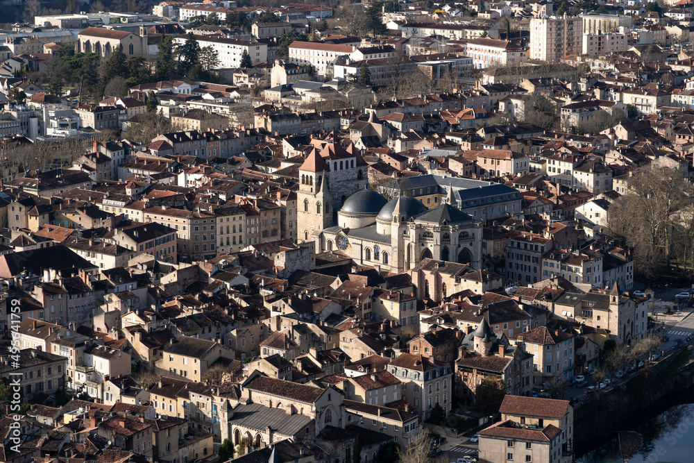 Ville de Cahors vue depuis le Mont Saint-Cyr