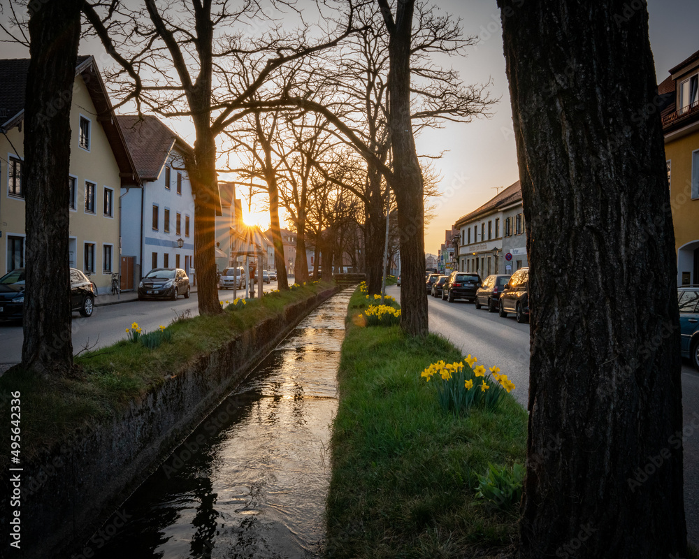 Weilheim in Oberbayern, Weilheim, Oberbayern, Bayern, Obere Stadt, Stadt, Bach, Deutschland