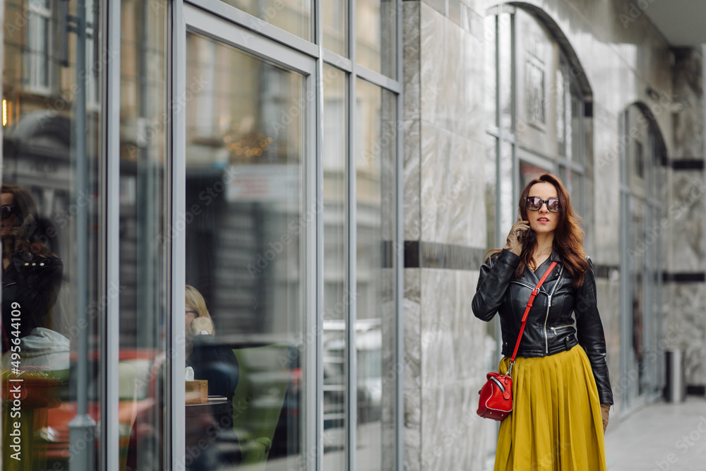 Fototapeta premium Portrait of young pretty stylish girl