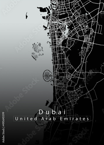 Fototapeta Dubai Arab. Emirates City Map