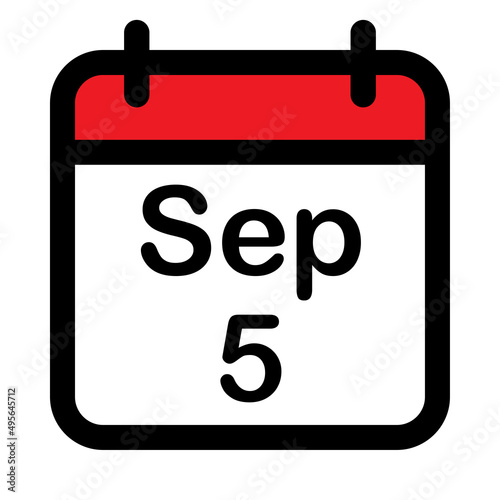 Calendar icon with fifth September