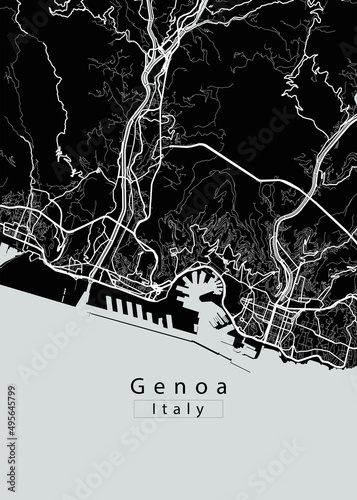 Genoa Italy City Map