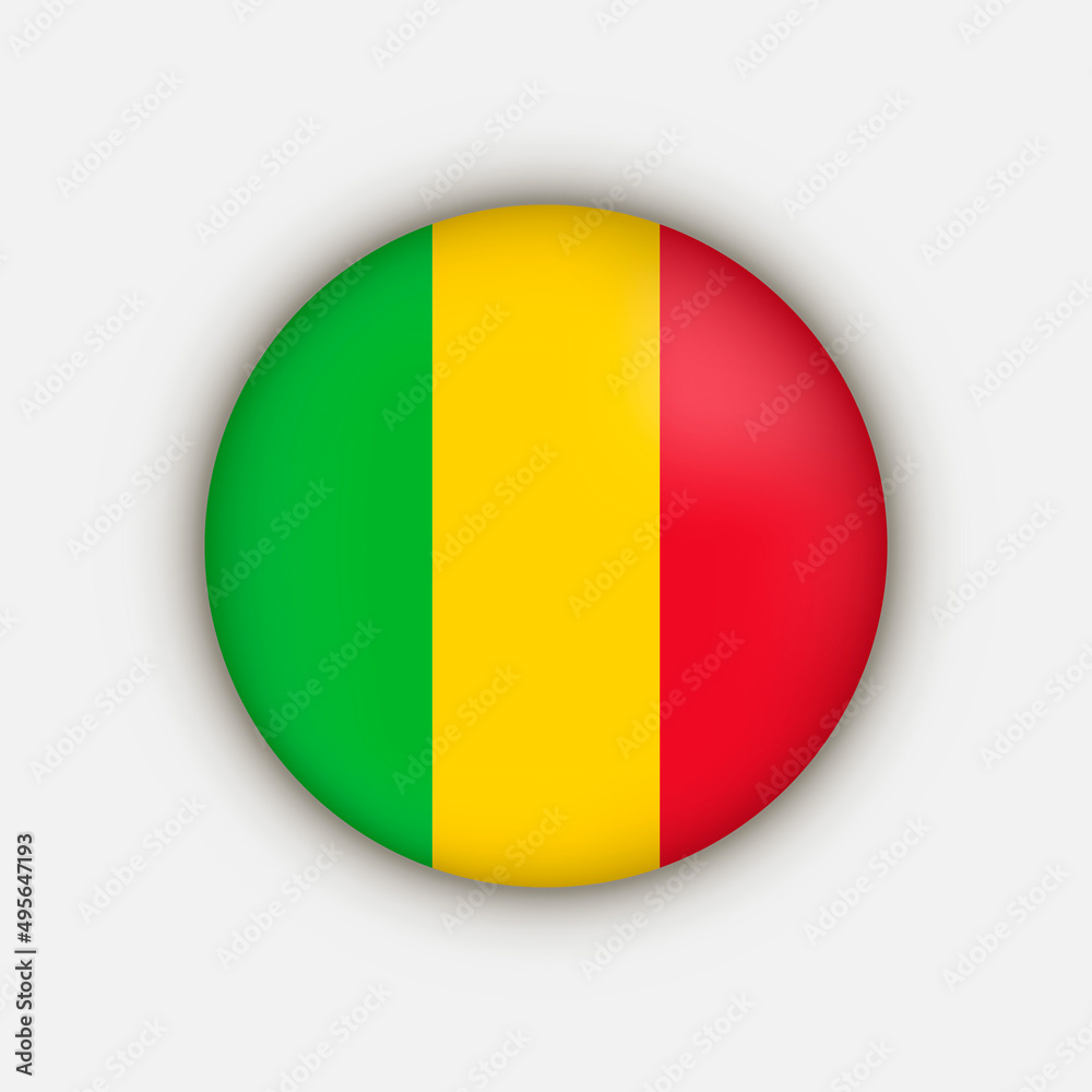 Country Mali. Mali flag. Vector illustration.