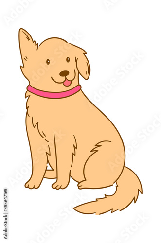 Cheerful Dog. Vector illustration