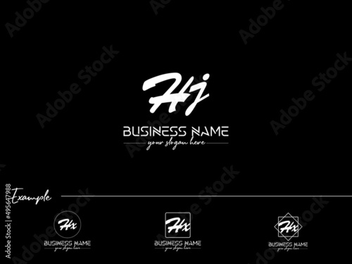 Signature HJ Logo, Letter Hj jh Logo Icon Vector Image Design For any type of business photo