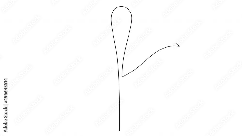 Self drawing simple animation of single continuous one line drawing of Manta Ray. Drawing by hand, black lines on a white background