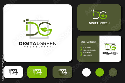 creative logo initial D G, technology logo, logo reference.