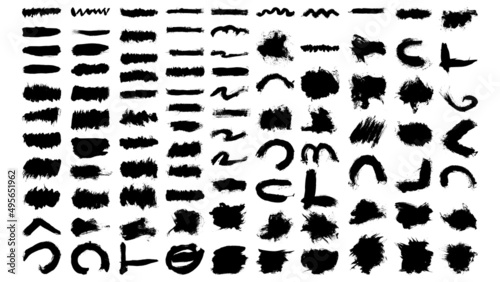 Set of hand drawn painted scratched vector Illustrations template of grunge banners abstract background brush texture