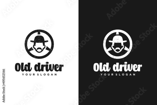 vintage old driver logo, community logo, reference logo