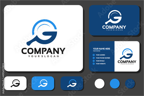 creative initials G logo with magnifying glass, logo reference for your business