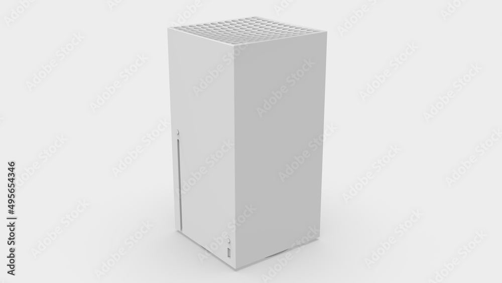 Mockup Console game 3d rendering illustration on white background Mockup Console game 3d rendering illustration on white background