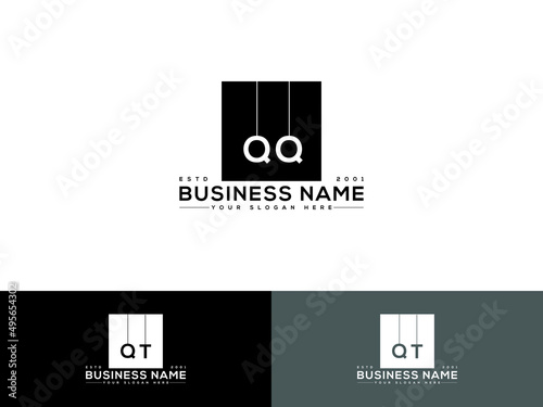 Letter QQ Logo Icon, Square Qq qq black logo Letter Vector Image Design For your brand