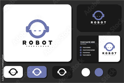 creative robot logo, head logo, logo reference for your business.