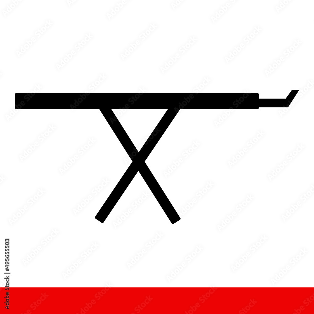 Iron and clothes on ironing board, flat design Iron and clothes on ironing board, flat design