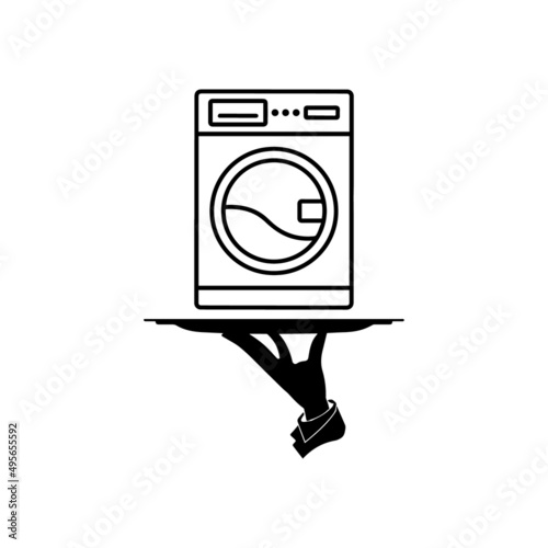 Washing machine logo icon vector