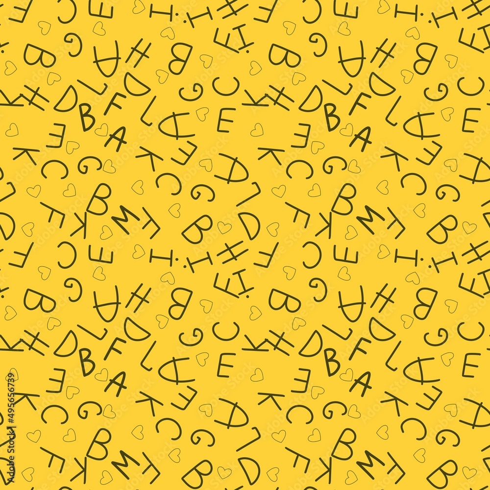 Alphabet seamless pattern for fabrics and packaging and gifts and cards and kids and wrapping paper and school Alphabet seamless pattern for fabrics and packaging and gifts and cards and kids and wrapping paper and school