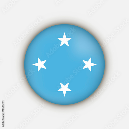 Country Micronesia. Micronesia flag. Vector illustration.