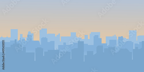 City silhouette background. Abstract skyline of city buildings with blue sky. Vector illustration