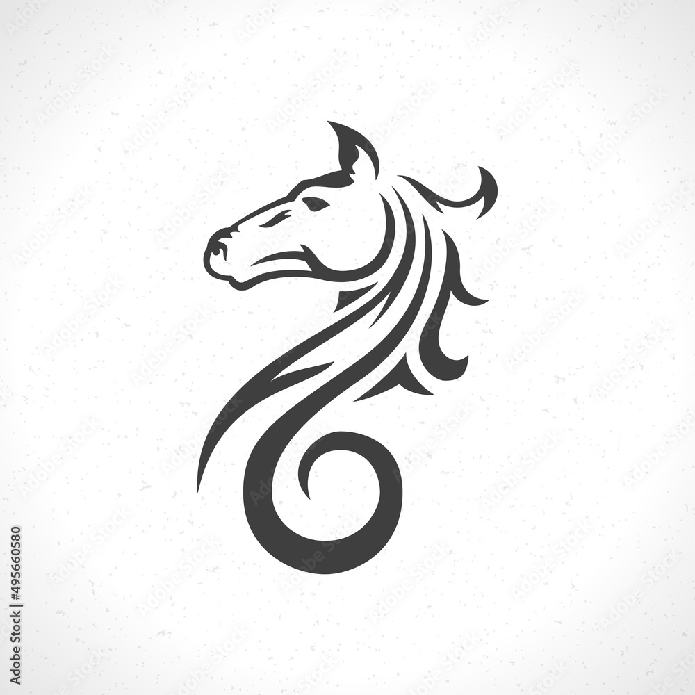 Horse face logo emblem template mascot symbol for business or shirt design. Vector vintage design element. Horse face logo emblem template mascot symbol for business or shirt design. Vector vintage design element.