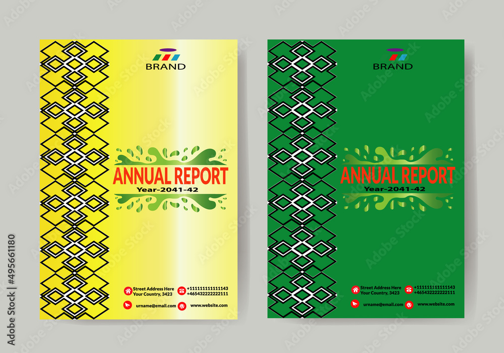 A4 annual report cover page vector design template Stock Vector | Adobe ...