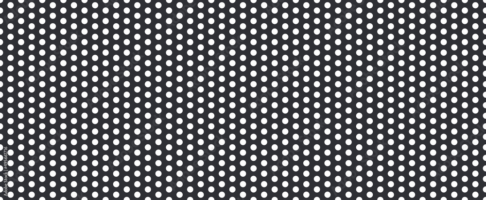 Metal mesh. Pattern of perforated metal. Black mesh texture. Perforated  steel. Circle hole in steel plate. Iron sieve. Seamless background. Vector  Stock Vector | Adobe Stock