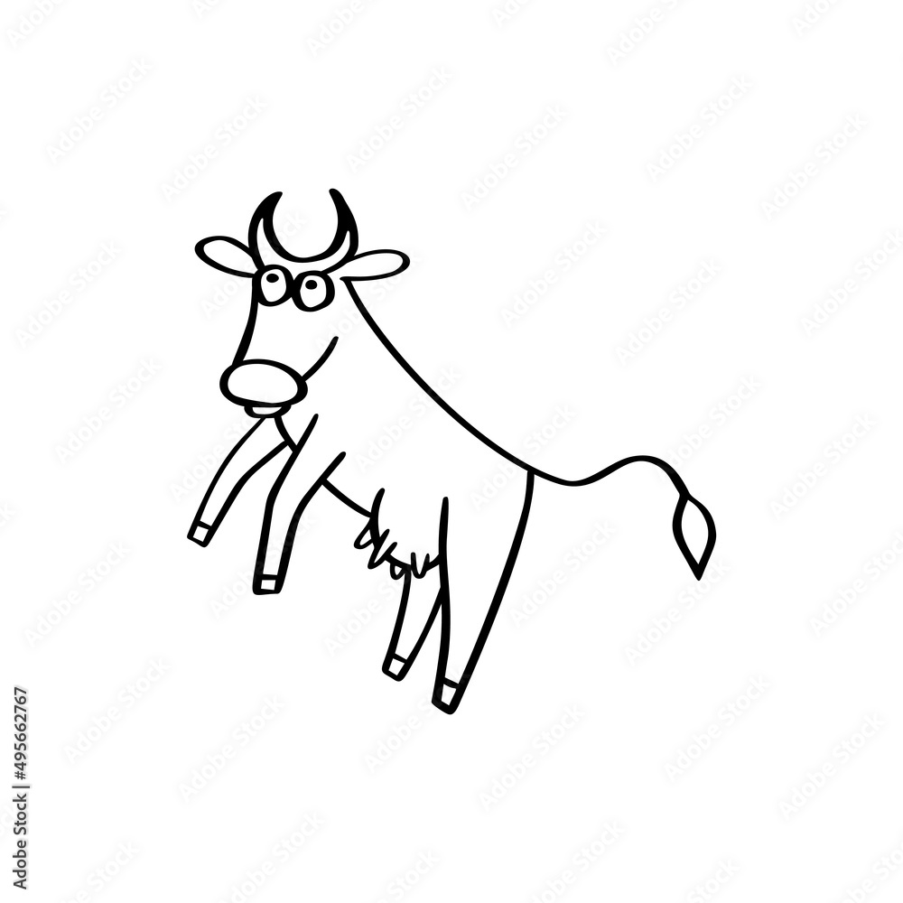 Hand drawn cow. Vector illustration EPS10 Hand drawn cow. Vector illustration EPS10