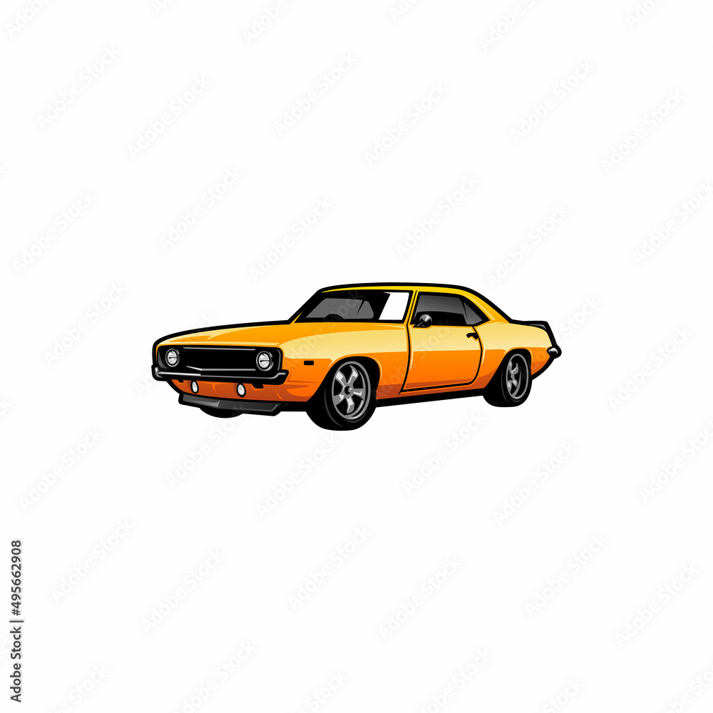 american muscle car illustration vector
