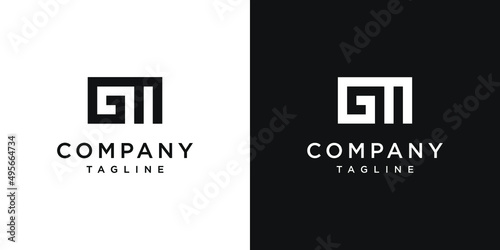 Creative Letter GM Monogram Logo Design Icon Template White and Black Background