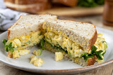 Egg salad sandwich on a plate