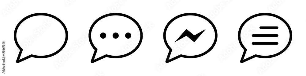 Bubble message. Chat message set icon, Vector illustration Bubble message. Chat message set icon, Vector illustration