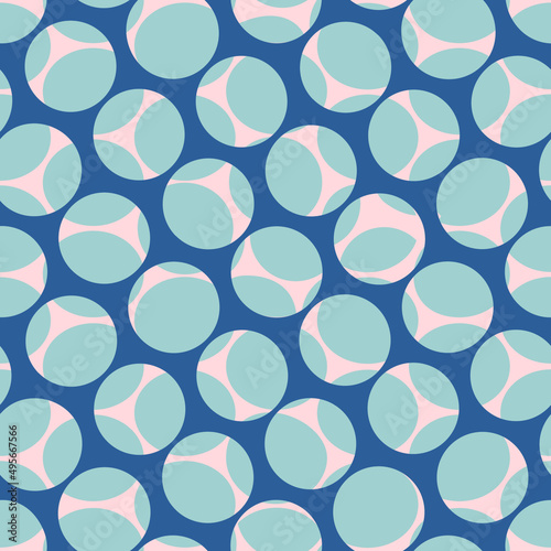 Abstract bubbles ornamental seamless pattern. Stylish geometric background with round shapes. Artistic bubbles backdrop