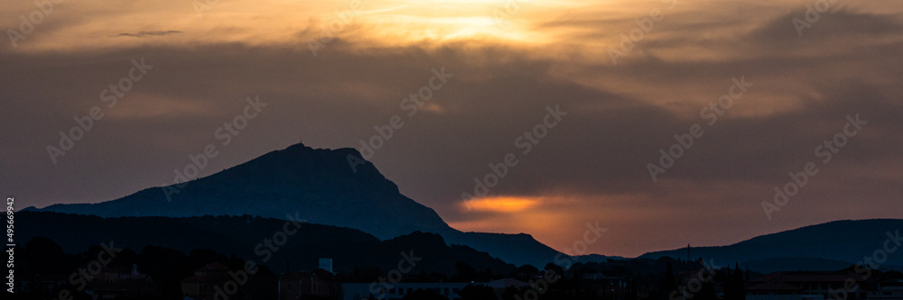 Sainte Victoire mountain in the light of a cloudy spring morning Sainte Victoire mountain in the light of a cloudy spring morning