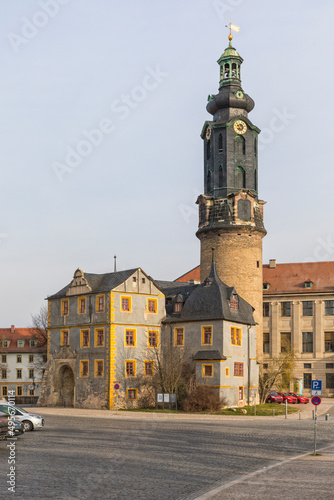 Tower and Bastille, oldest part of City Castle at Weimar, Germany