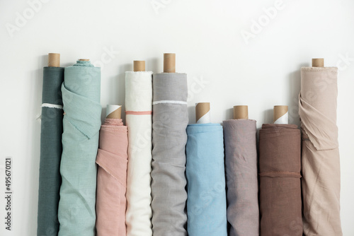 Different colors fabric linen rolls