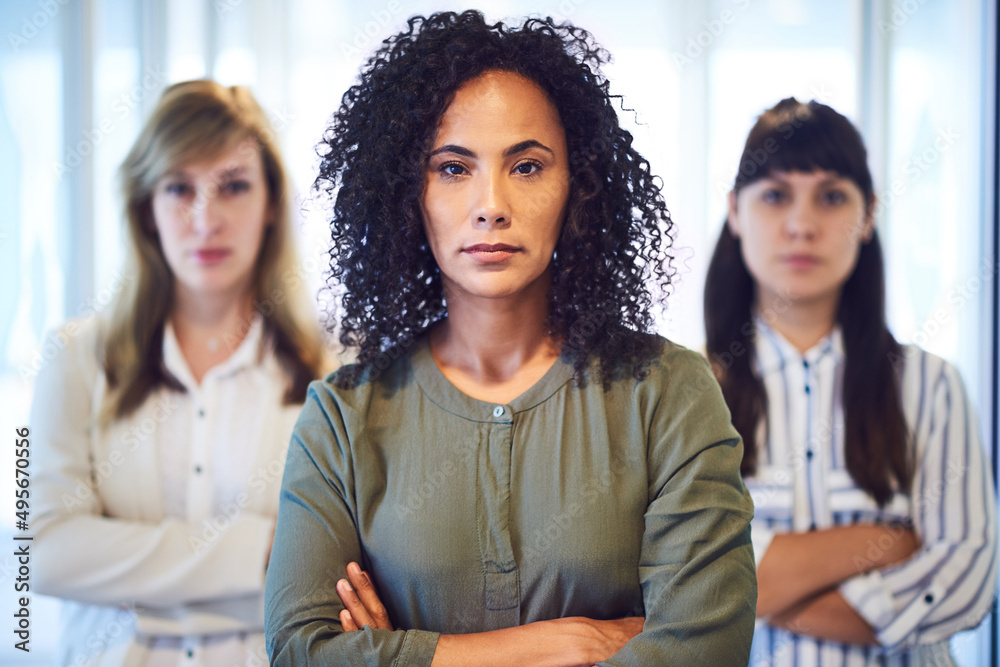 Women are obliterating the business world. Portrait of a group of businesswomen in the office. Women are obliterating the business world. Portrait of a group of businesswomen in the office.