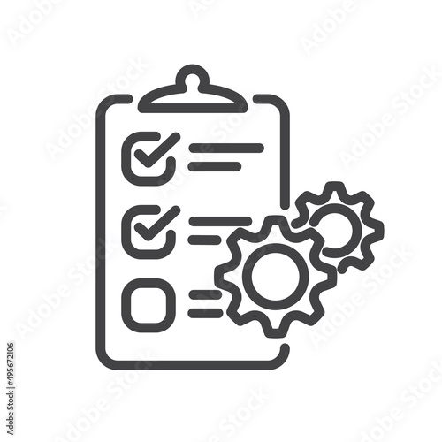 vector illustration of repair data icon, service checklist.