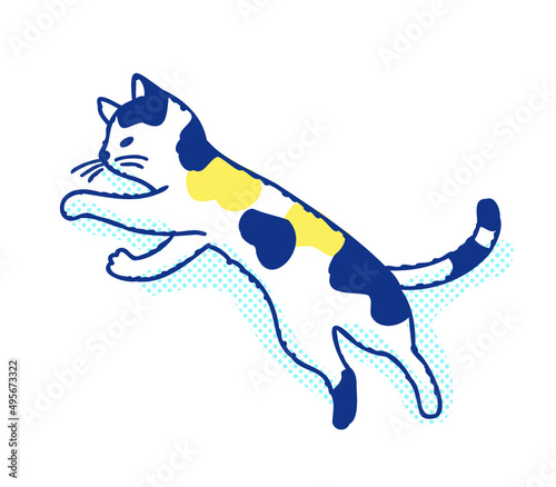 寝転がっている猫