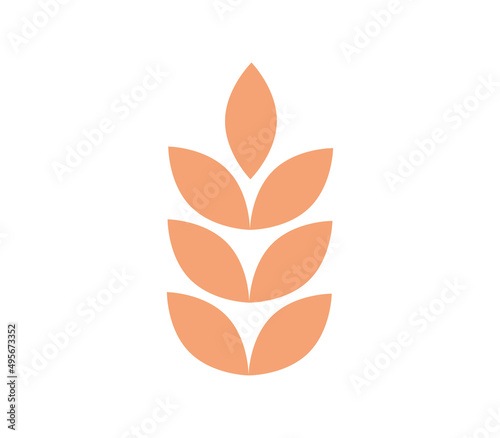 Wheat and grain symbol flat illustration. 