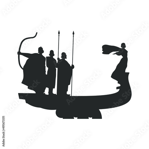 Monument to founders of Kiev.