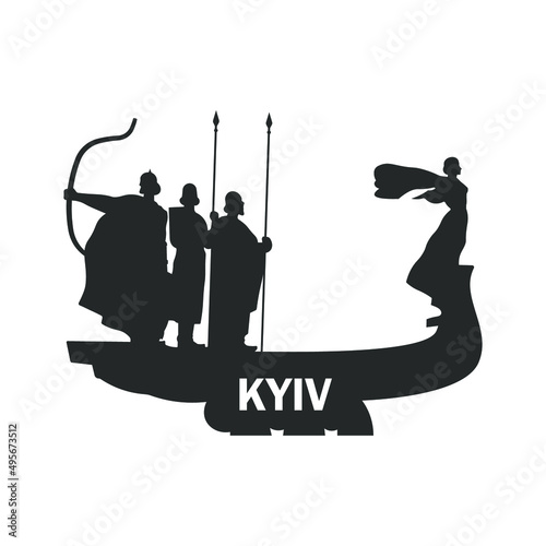 Monument to founders of Kiev.