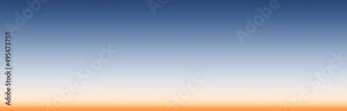 Clear blue sky in morning with bright sunrise panorama