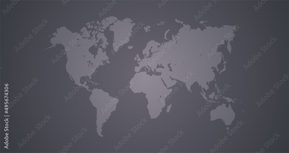 World map horizontal and earth continents flat illustration. 