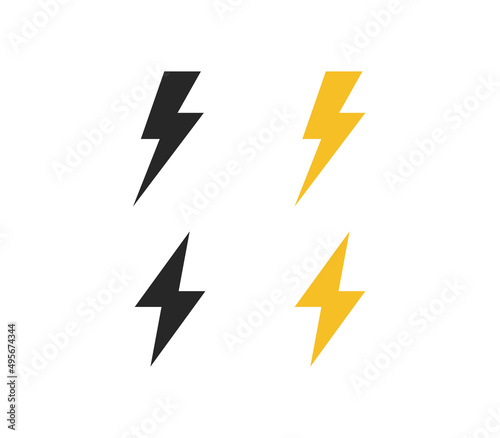 Lightning and voltage flat illustration. 
