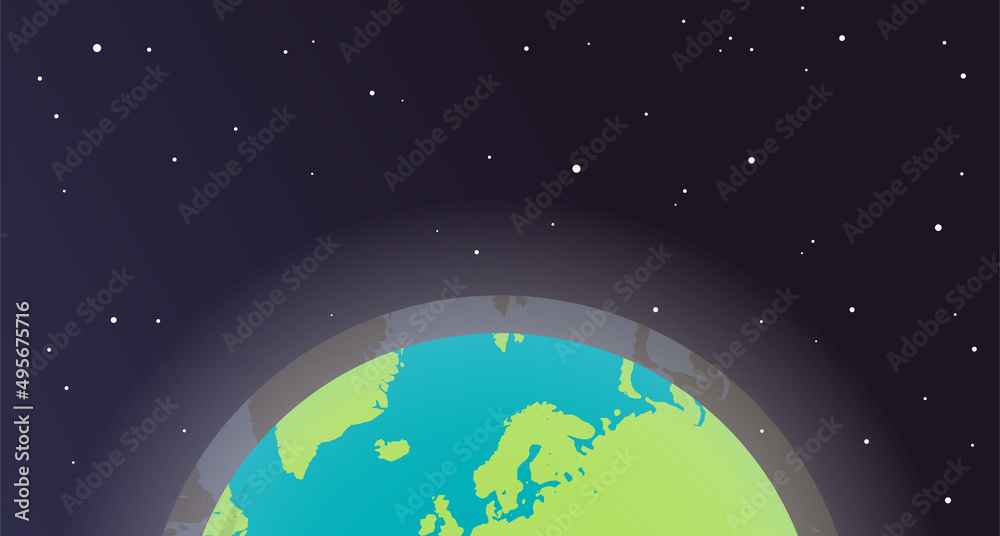 World map and earth planet concept flat illustration.