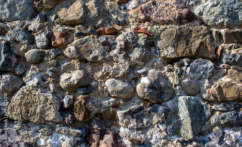Large Stone Wall Texture. Texture of an old stone wall. Close Up Texture. NAbstract Background. photo