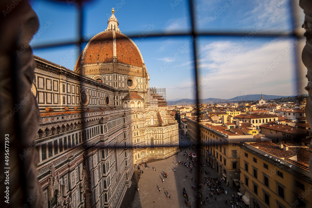 Italia, Toscana, Firenze, il Duomo visto dal campanile di Giotto.