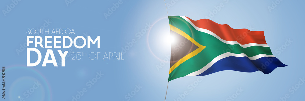 Fototapeta premium South Africa freedom day greeting card, banner with template text vector illustration