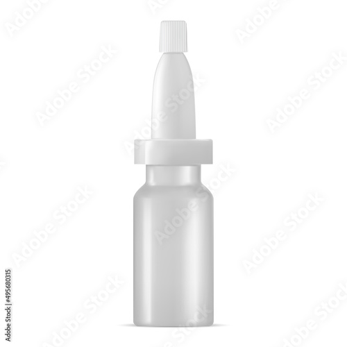 Medical vial. Cosmetic acid vaccine ampule design. Injection flask, medicament phial with stopper. Coronavirus antidote jar template, realistic vector blank. Medical cure container shot