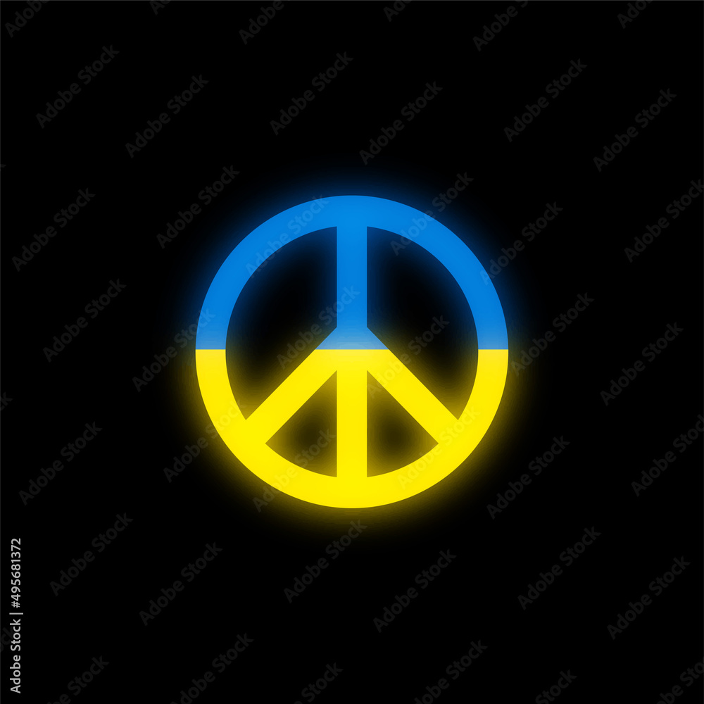 ukraine peace symbol stop russia war conflict concept
